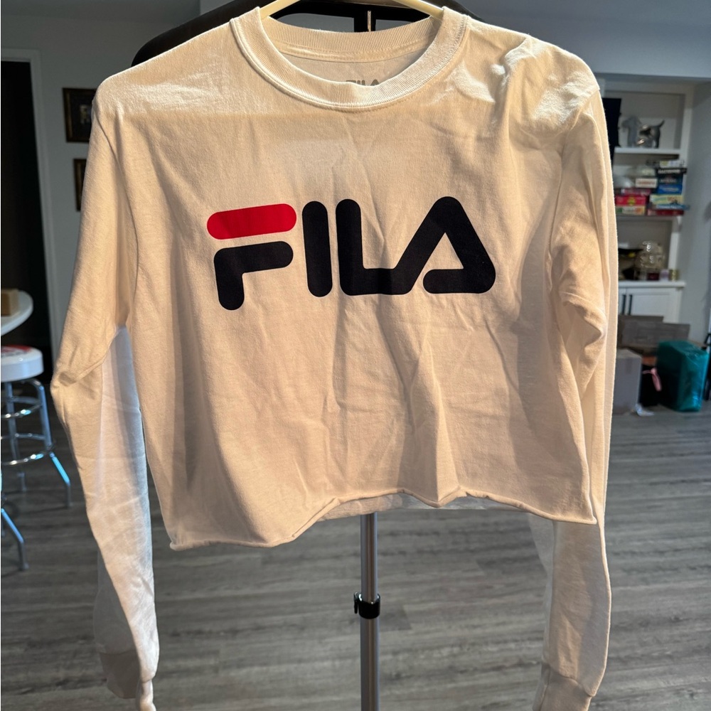 Fila White Cotton Long Sleeve Top